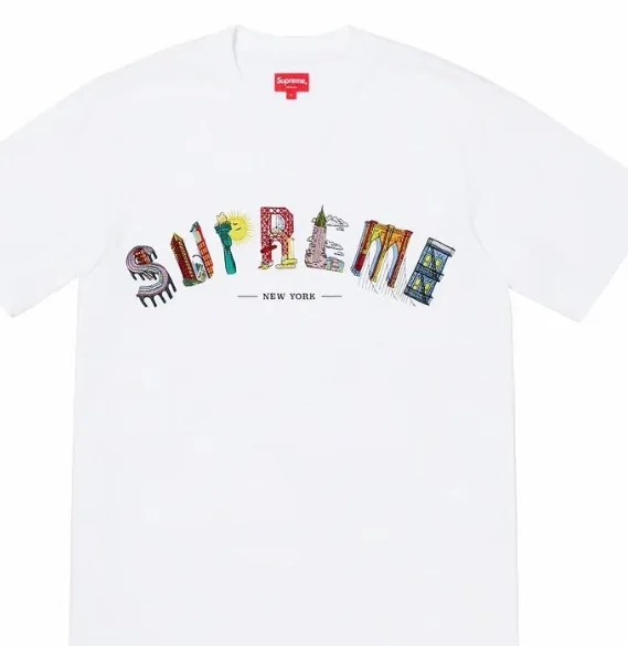 Arc Logo and sleeved S T-shirt White Short M XL Rainbow Arc Tee City Embroidery City L Black 19SS 0312